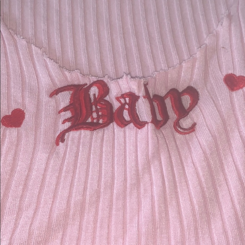 Baby 2000’S Style cropped light pink top! Cutest!